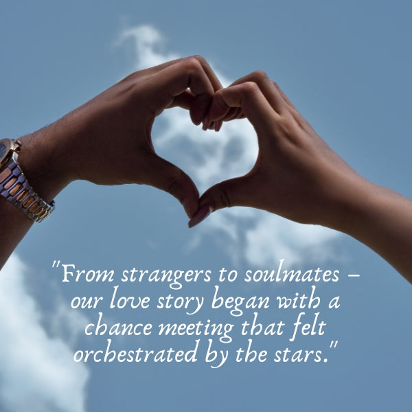 Silhouetted hands form a heart against the sky, illustrating love at first sight quotes.